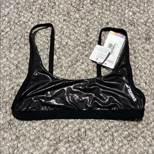 Speedo - NWT - Black/Silver - Multiway Bikini Top - Sz XS